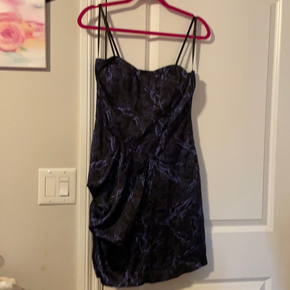 Purple BCBGENERATION strapless cocktail dress